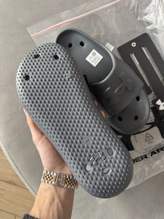 Nowe Gumowe Klapki Męskie Under Armour Szare Miękkie 40,5