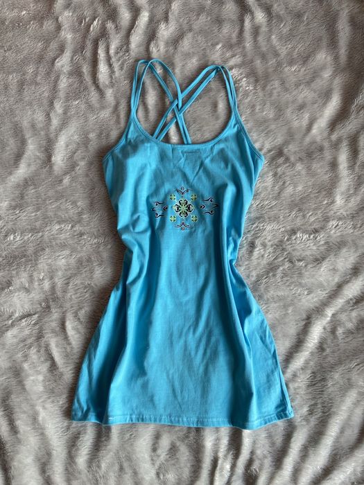 sukienka letnia prosta turkusowa