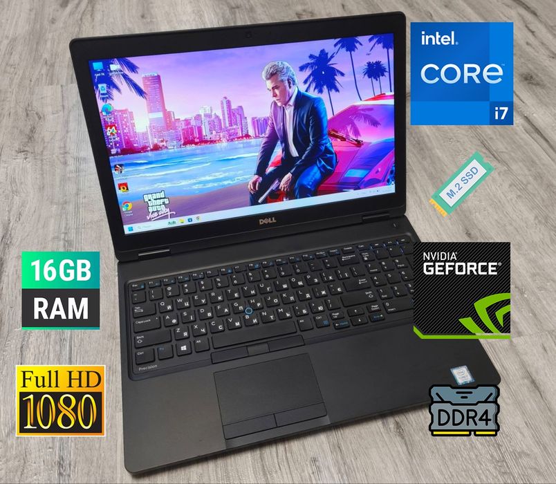 Мощний ноут i7/NVIDIA/SSD/FullHD IPS/Type-C/ноутбук для навчання роботи ігр ігровий купити бу