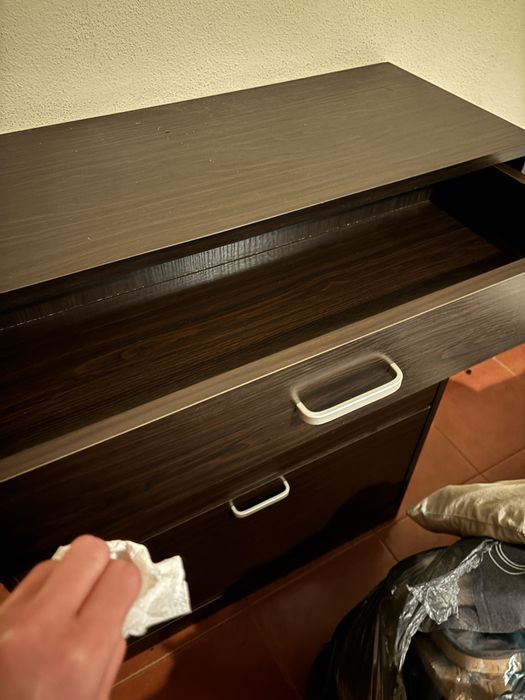 Sapateira escura 3 gavetas