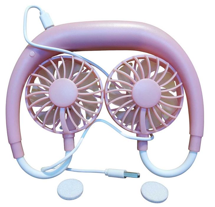 Wiatrak na szyję + funkcja aromaterapii ładowanie usb kolor coral red