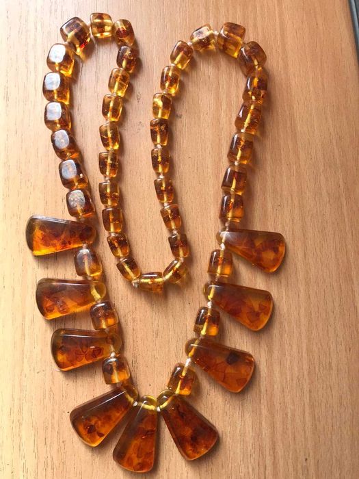 Уникальные бусы-колье из янтаря. 103 грамма.Винтаж.