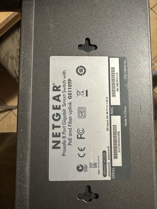 Netgear gs110tp swich POE