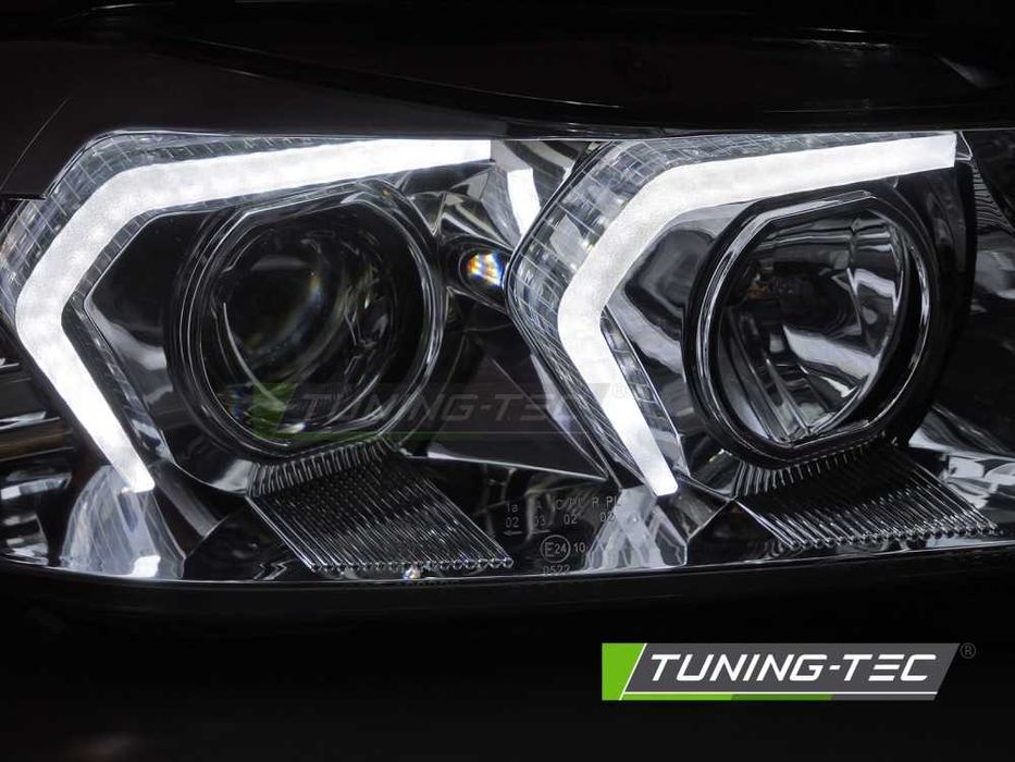 Lampy przednie przód BMW E90 E91 05-11 RINGI LED U-BAR NEON BLACK NOWE