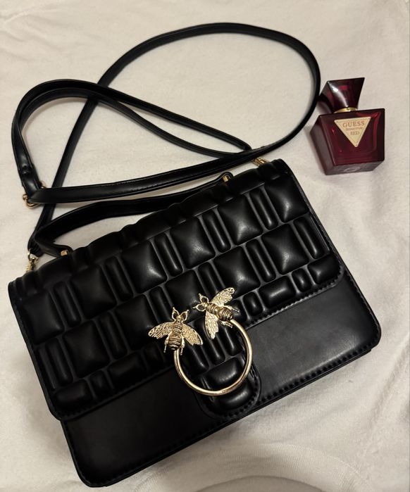 Piękna czarna torebka z pszczółkami/bee