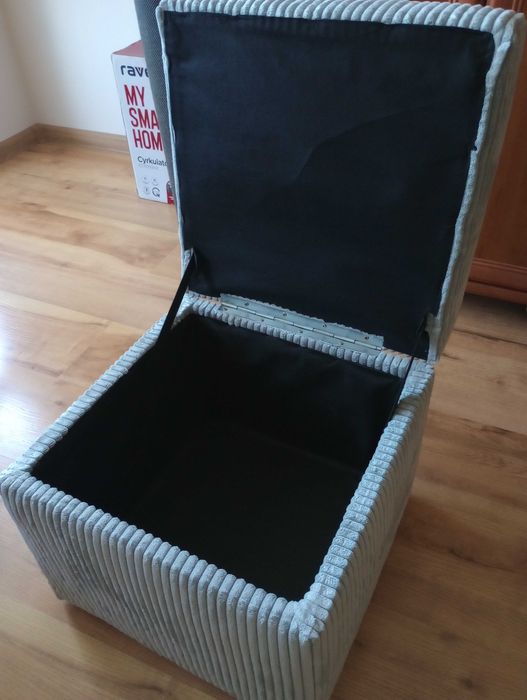 Pufa schowek szary 40x40