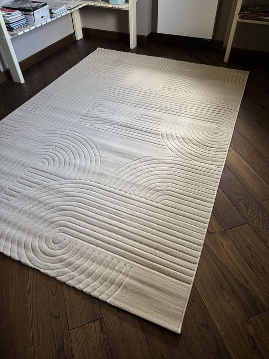 Килим скандинавія ковер волна прямокутний сірий беж крем