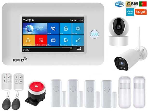 Tuya Wireless Alarm System with WiFi/GSM + 2 Cameras for Android/iOS (Portuguese Language) (NEW)64551849337858120