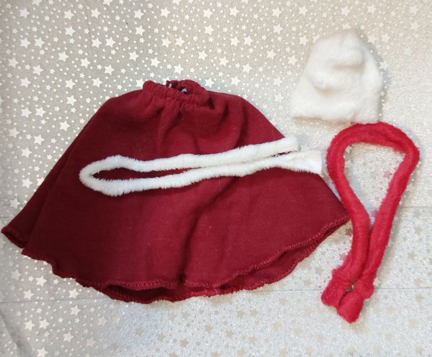 Ubranka dla lalki barbie pani Mikołaj Mikołajka sukienka strój komplet