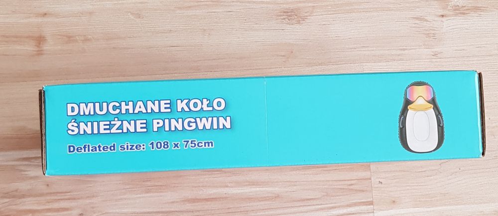 Dmuchany pingwin do jazdy na śniegu