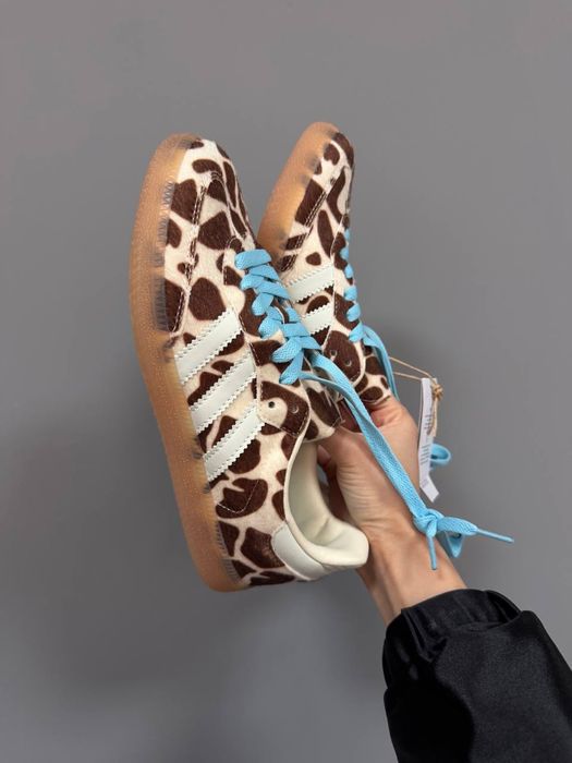 36-41 р кросівки ADIDAS SAMBA Giraffe print blue laces