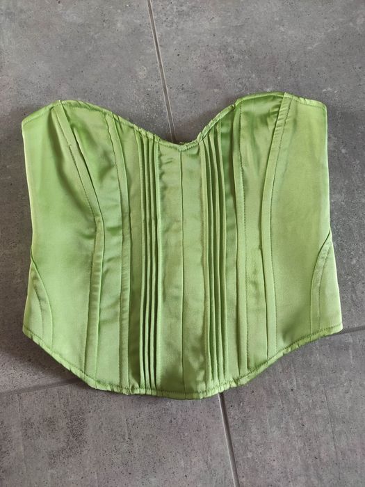 Bershka top gorset nowy XS S M zielony