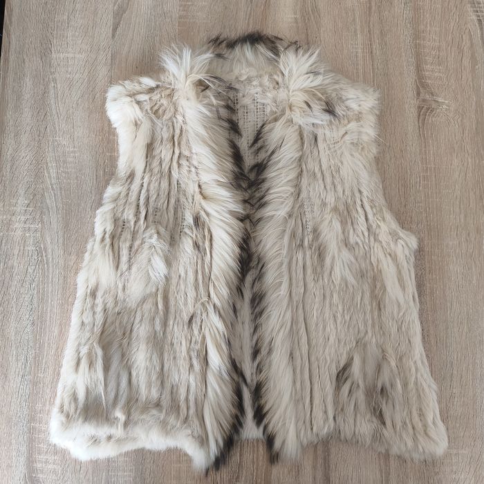 Colete de Pele Natural – Coelho & Guaxinim (L/XL)