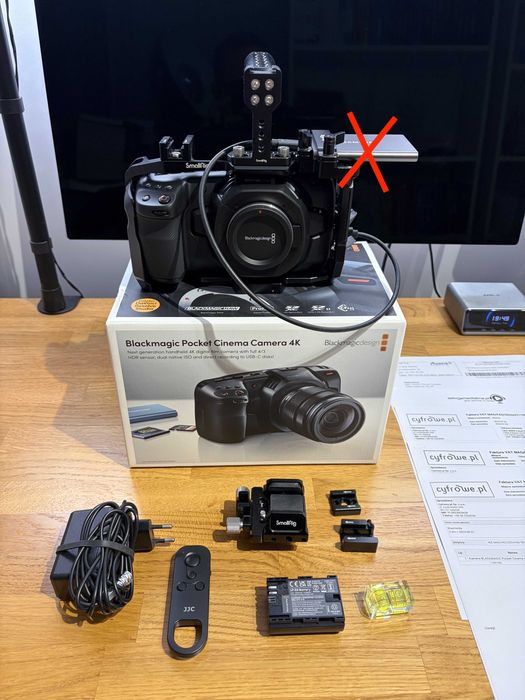 Zestaw Kamera BPCC 4K + klatka i uchwyty Smallrig + pilot Bluetooth - FAKTURA VAT