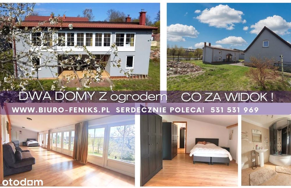 Koniecznie zobacz ! DWA DOMY z mega widokiem , ogrodem, oczkiem wodnym