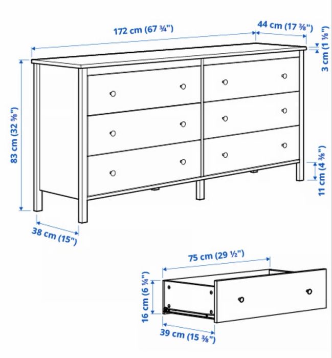 Komoda Ikea, 6 szuflad