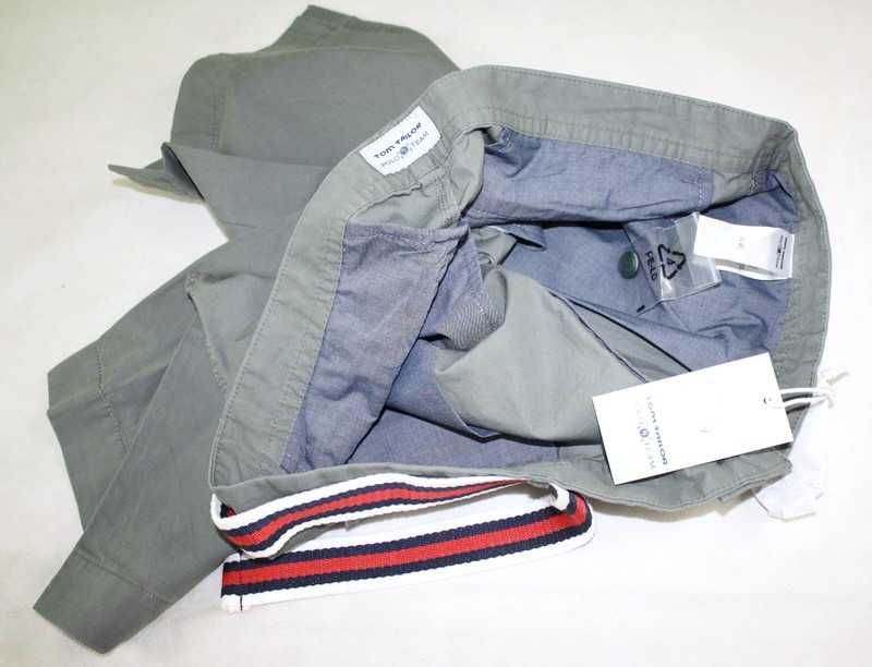 Męskie spodenki z paskiem Tom Tailor - Polo Team szare szorty nowe W40