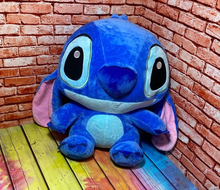 Большая Мягкая игрушка Стич синий розовый Мʼяка іграшка Стіч синій