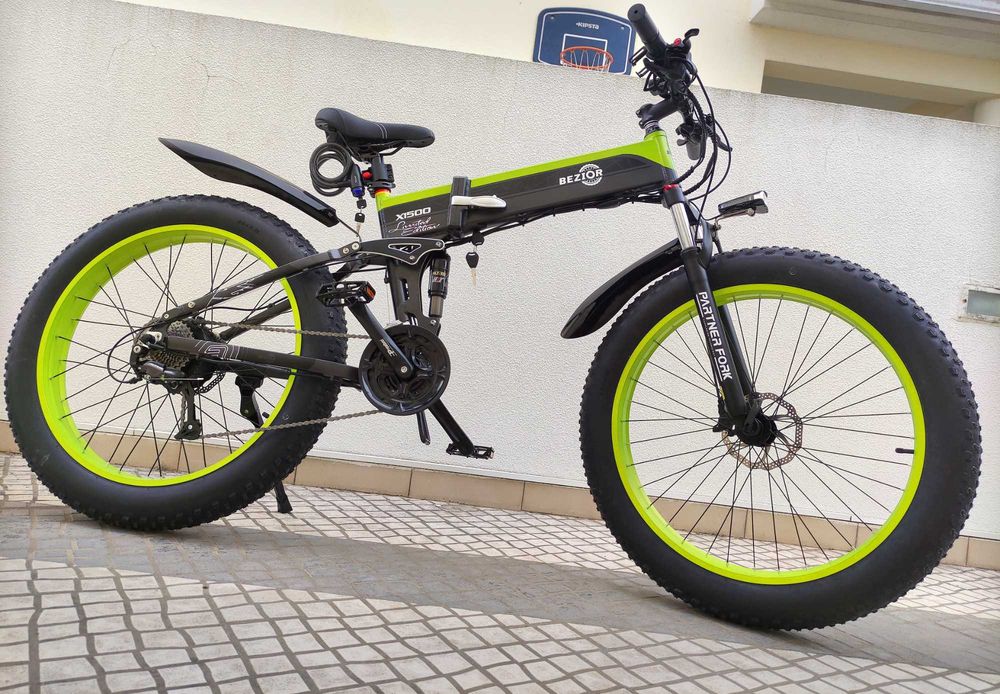Bicicleta Elétrica 1500W, 48V, dobrável