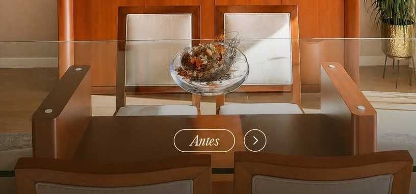 Suporte mesa jantar em madeira