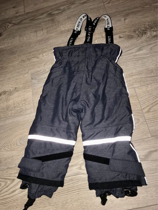 Штаны на подтяжках зимние, утепленные со светоотражателями