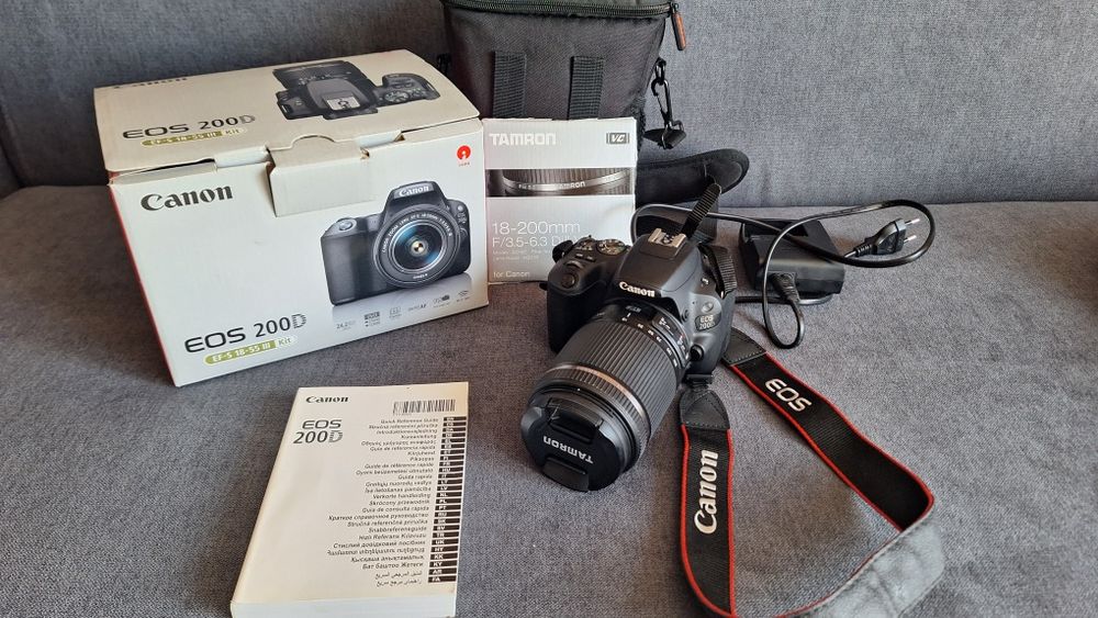 Canon EOS 200D lustrzanka, stan bdb