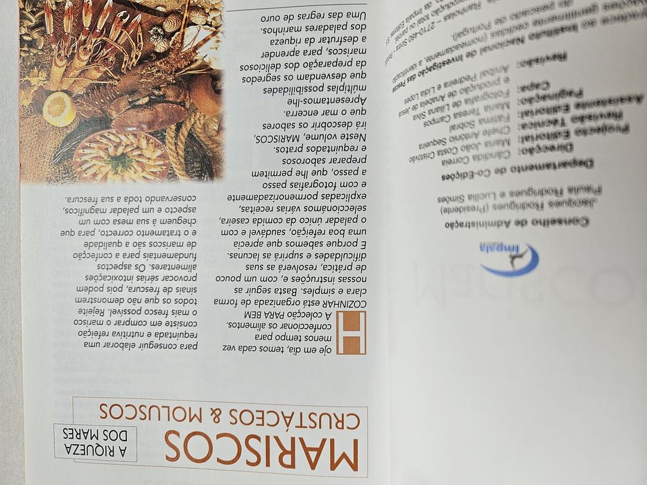 Livro Mariscos Colecção Para Bem Cozinhar Usado