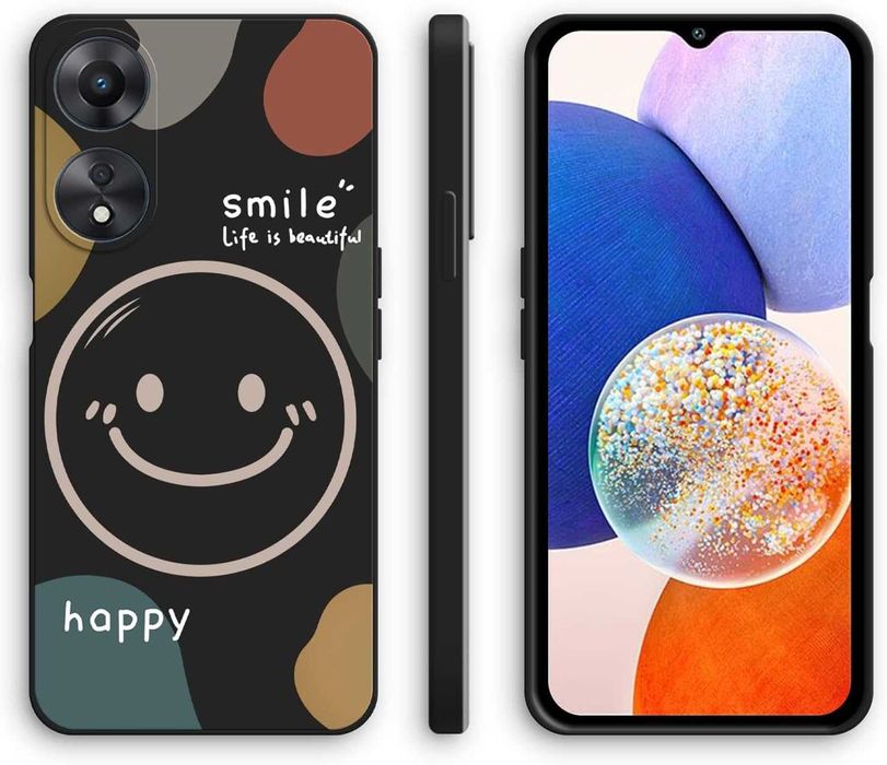 Silikonowe etui do Oppo A78 5G ze słodkim wzorem, ultra cienkie, Smile