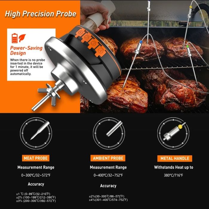 Цифровой Bluetooth беспроводной термометр для гриля Weber, ToGrill bbq