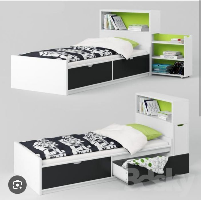 Cama de solteiro IKEA FLAXA com colchão ortopédico