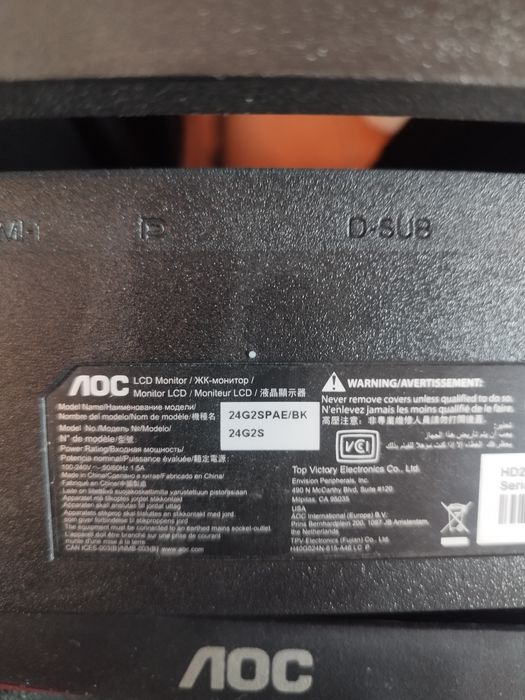 Monitor AOC 24G2S Peças