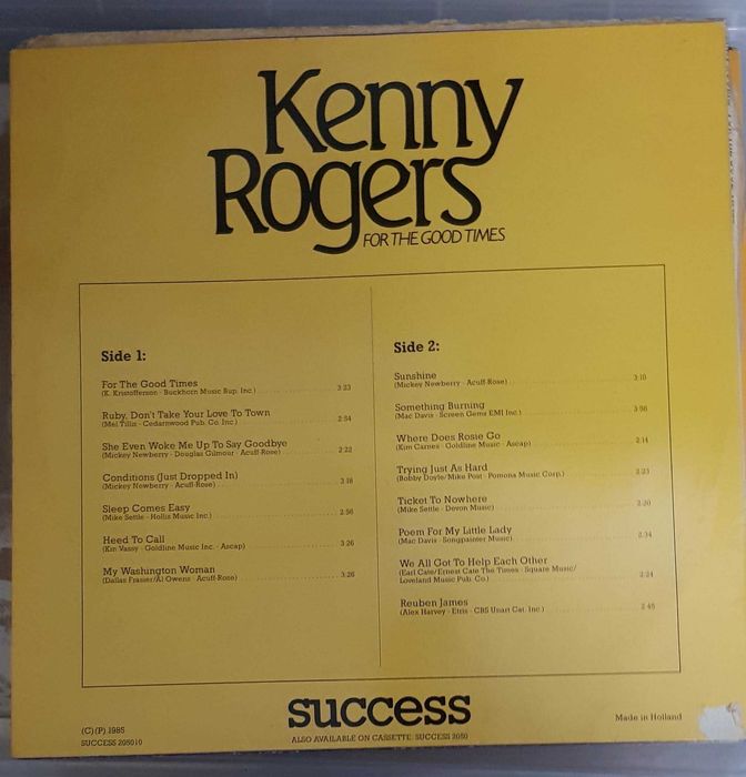 Disco vinil "For the good times" Kenny Rogers