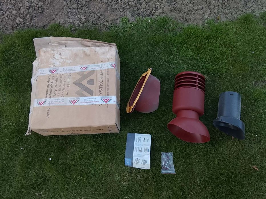 Nowy komin wentylacyjny krono Plast kominek wentylacyjny rura wywiewna, komplet krono-plast