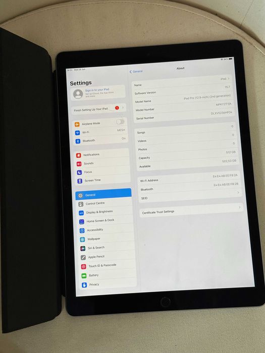 IPAD PRO 12.9" / 2ª Geração / 512Gb Wifi
