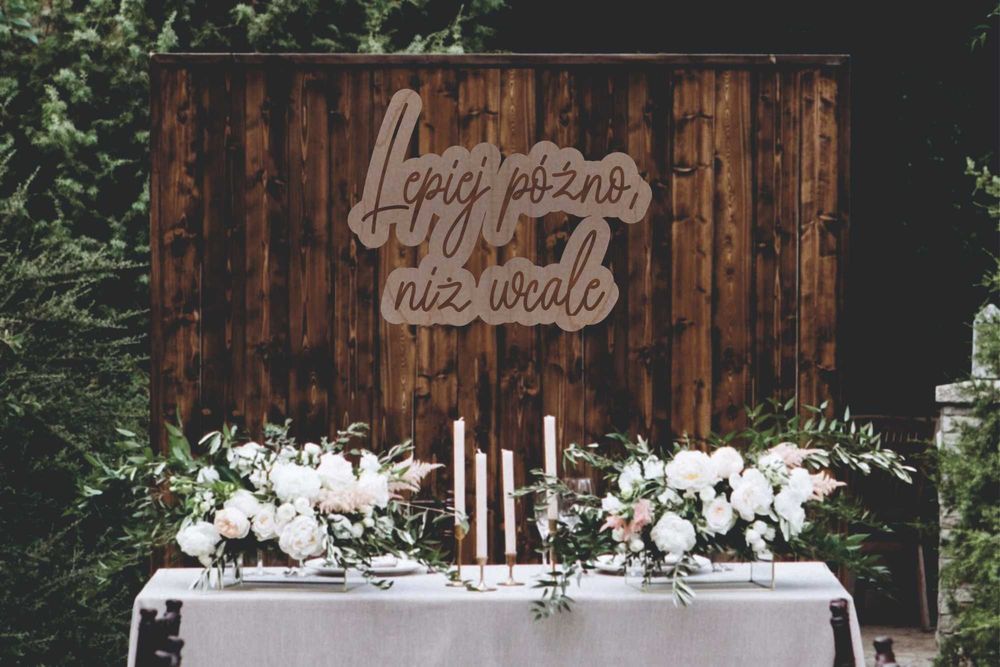 Napis 3D Lepiej Późno Niż Wcale Na Wesele Ściankę Boho Neon Led