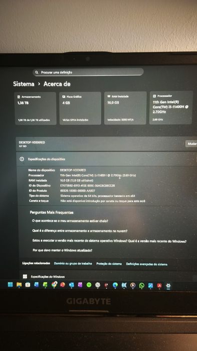 Portátil Gaming GIGABYTE G7 | RTX 3050 | 1.5TB SSD M.2 | 17.3"