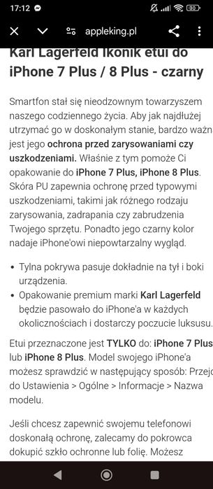 Obudowa pokrowiec iPhone 7 i 8 Karla lagerteld