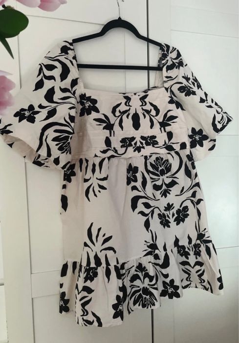 Sukienka plus size Next rozmiar 46 XXXL kwiaty Hiszpanka bawełna