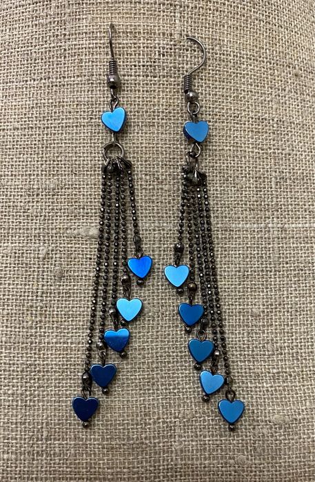 Серьги на цепочке из натуральных камней ручной работы