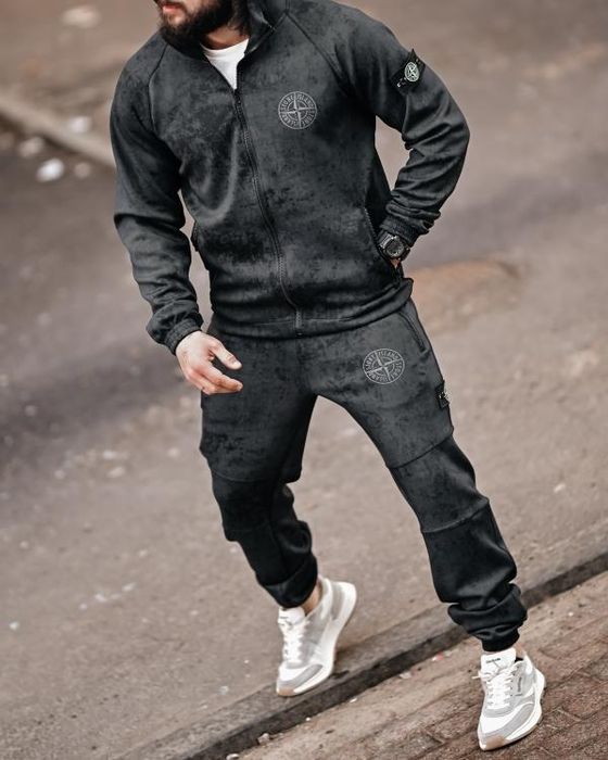 Спортивний костюм чоловічий Stone Island marble grey / сірий графіт осінь - весна чоловічий міський стильний костюм стон / кофта + штани комплект