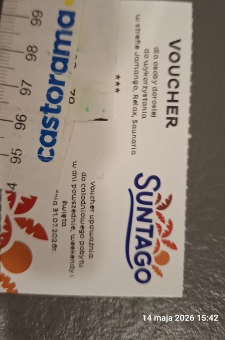 Voucher Suntago całodniowy 31.07 na 3 strefy wejściówka w każdy dzień tygodnia bilet