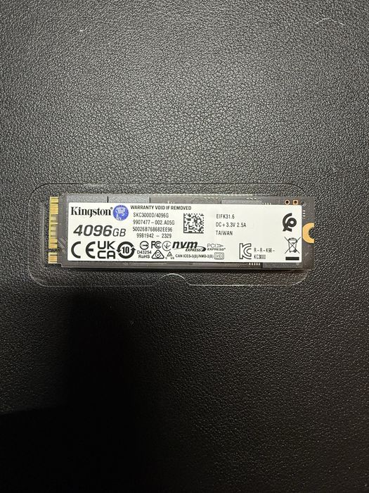 SSD Kingston KC3000 4TB NVMe M.2 (SKC3000D/4096G)