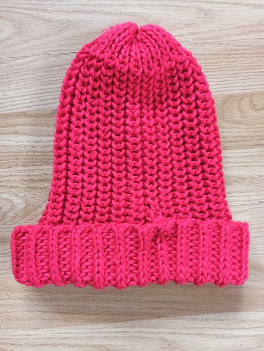 Dziergania czapka zimowa, neonowa