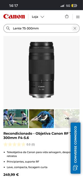 Canon eos r50 15-45 mais uma lente extra 75-300