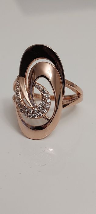 Zjawiskowy pierścień Różowe złoto 585 PROMOCJA!