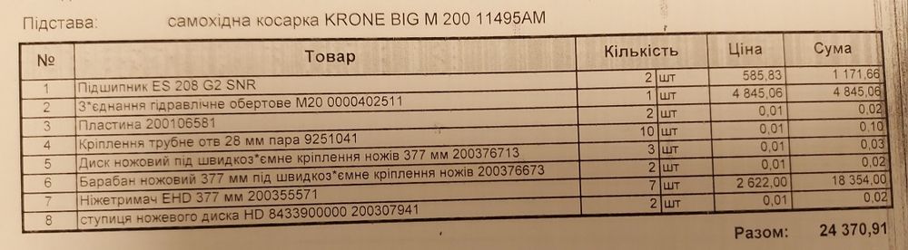 Самохідна косарка Krone Big M400