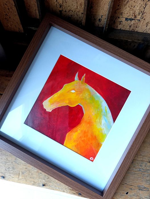 Koń obraz akrylowy grafika oprawiony rama