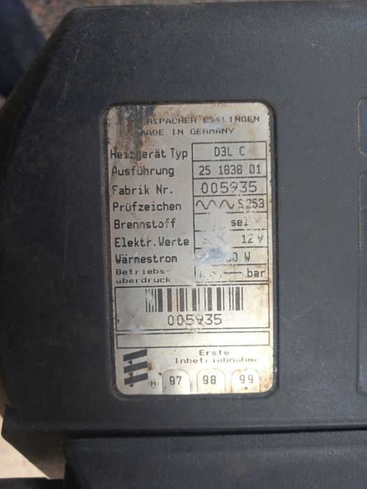 Спрінтер ,LT, T 4 Автономка  , Вебасто ,Eberspaecher D3 lc 12 v, 3,2kw