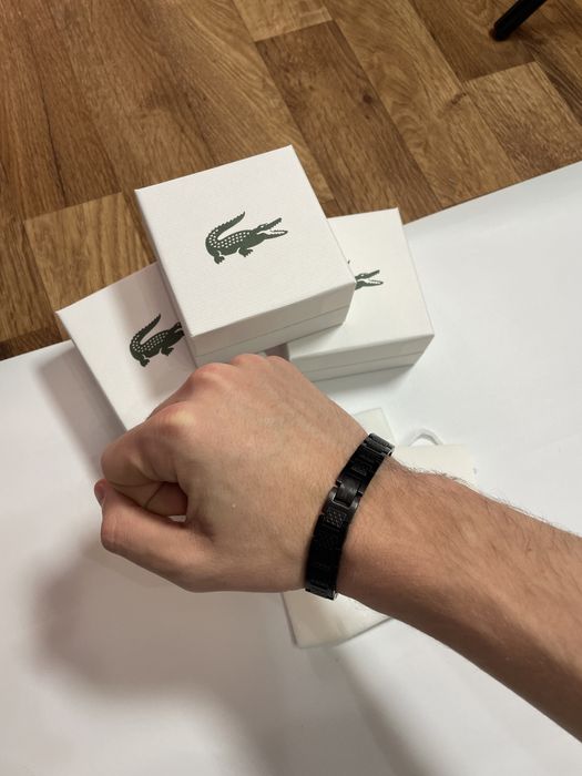 Чоловічий браслет Lacoste / чорний браслет Lacoste / лакоста браслет
