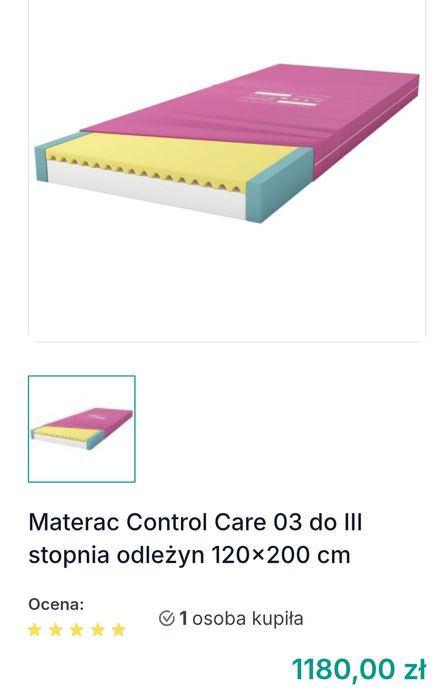 Materac przeciwodleżynowy CONTROL CARE 03 wym. 120×200